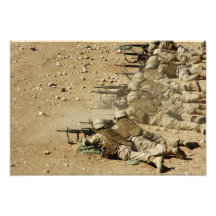 US Navy Seabees fire M-4 and M-16A2 rifles Art Photo