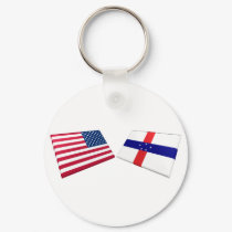 US & Netherlands Antilles Flags keychains by Vexillophile US & Netherlands Antilles Flags keychains