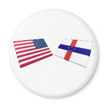 US & Netherlands Antilles Flags magnets