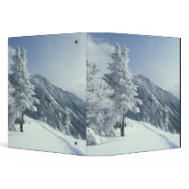 US, NH, Snow covered trees Trails Snoeshoe Vinyl Binders
