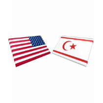 US & North Cyprus Flags t-shirts