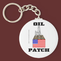 US Oil Patch Keychain,Oil Patch Gift,US Flag,Oil