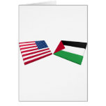 US & Palestine Flags Greeting Card