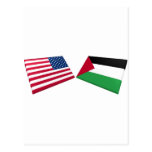US & Palestine Flags Post Cards