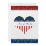 US Patriotic Heart Personalized Wedding Invitation