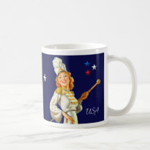 US Patriotic Retro Pin-up Design Gift Mug