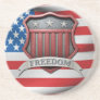 US Patriotic Shield Beverage Coasters