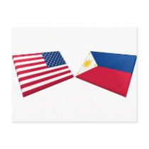 US & Philippines Flags Post Cards