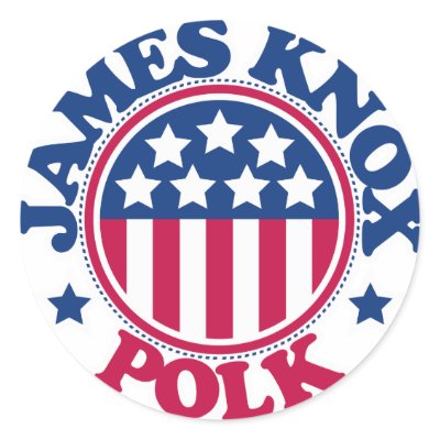 US President James Knox Polk Round Sticker by visualnewbie