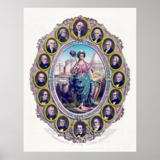 US Presidents and Lady Liberty print