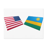 US &amp; Rwanda Flags Post Cards