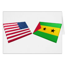 US & SaoTome and Principe Flags cards
