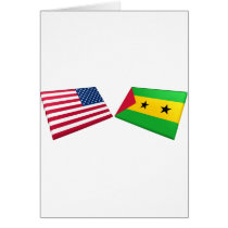 US & SaoTome and Principe Flags cards