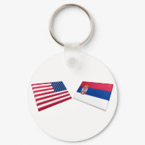 US & Serbia Flags keychains by Vexillophile US & Serbia Flags keychains