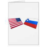 US & Slovenia Flags Card