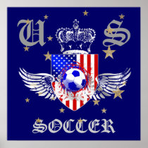 US Soccer Coat of Arms fans poster 2014 print