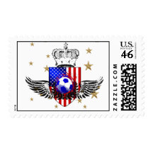 US Soccer Kings American flag Emblem Stamps