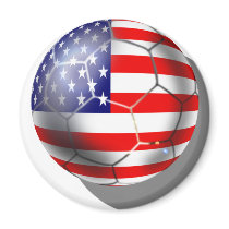 US Soccer team fans stars and stripes flag ball magnets