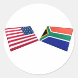 US & South Africa Flags Stickers