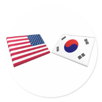 US & South Korea Flags stickers by Vexillophile US & South Korea Flags stickers
