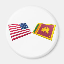 US & Sri Lanka Flags Magnets