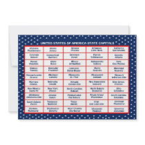US State Capitals Card Custom Invitation