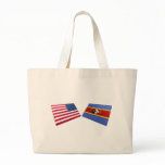 US & Swaziland Flags bags