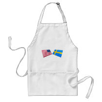 US & Sweden Flags aprons
