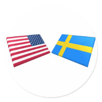 US & Sweden Flags stickers