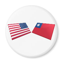 US & Taiwan Flags magnets
