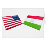 US & Tajikistan Flags cards