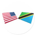 US & Tanzania Flags stickers