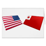 US & Tonga Flags cards