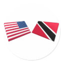 US & Trinidad and Tobago Flags stickers