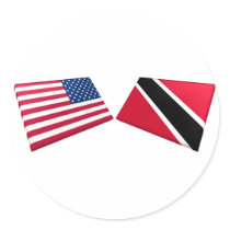 US & Trinidad and Tobago Flags stickers