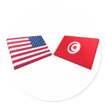 US & Tunisia Flags stickers