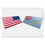 US & Tuvalu Flags cards