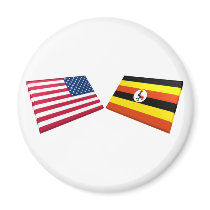 US & Uganda Flags magnets