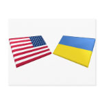 US &amp; Ukraine Flags Post Card