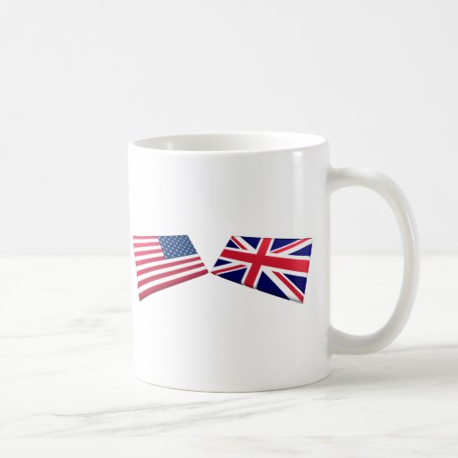 US & United Kingdom Flags Coffee Mug