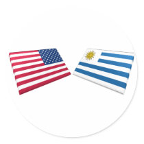 US & Uruguay Flags stickers