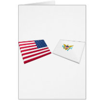 US & US Virgin Islands Flags Cards