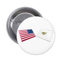 US & US Virgin Islands Flags Pinback Buttons