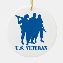 US Veteran Blue Christmas Ornament