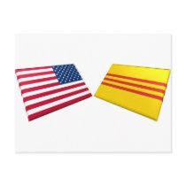 US & Vietnam Flags (South Vietnam) Post Card