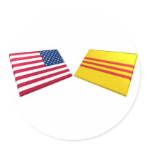 US & Vietnam Flags (South Vietnam) stickers