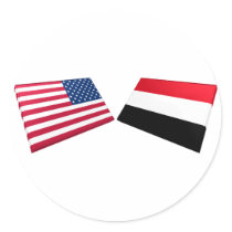 US & Yemen Flags stickers