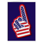 USA #1 Foam Hand/4th Of July Greeting Card