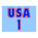 USA 1 in Red White and Blue Postcards
