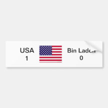 USA 1 vs Bin Laden 0 Bumper Stickers